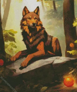 Brown Wolf Diamond Painting