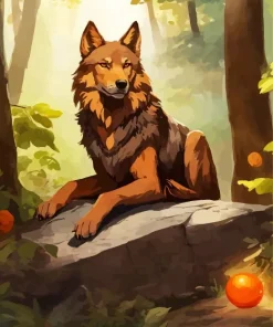 Brown Wolf Diamond Painting