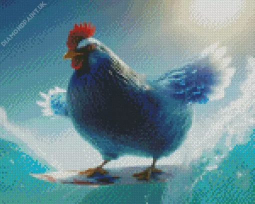 Chicken Surfing Diamond Painting