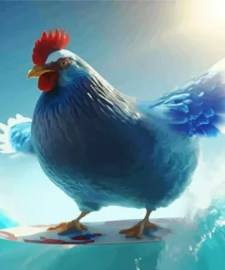 Chicken Surfing Diamond Painting