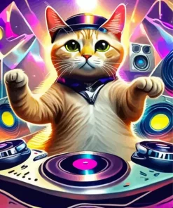 Cool Dj Cat Diamond Painting