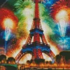 Cool Eiffel Tower In Red Art Diamond Painting