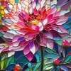 Cool Flower Stained Glass Art Diamond Painting