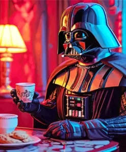 Darth Vader Drinking Coffee Diamond Painting