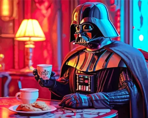 Darth Vader Drinking Coffee Diamond Painting