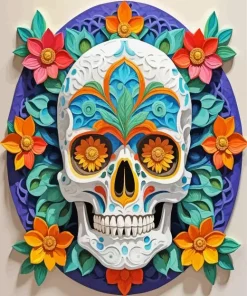 Flower Skull Mandala Diamond Painting