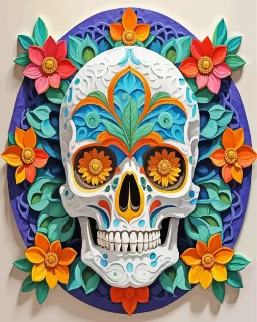 Flower Skull Mandala Diamond Painting