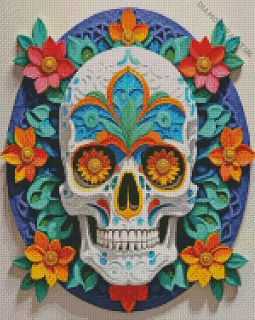 Flower Skull Mandala Diamond Painting