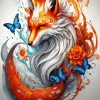 Fox And Butterfly Art Diamond Painting