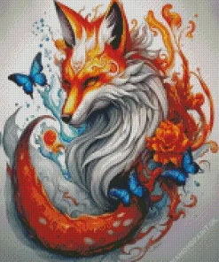 Fox And Butterfly Art Diamond Painting