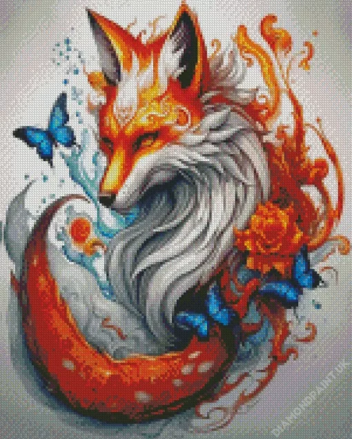 Fox And Butterfly Art Diamond Painting