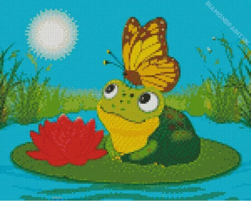 Frog And Lily Pad Diamond Painting