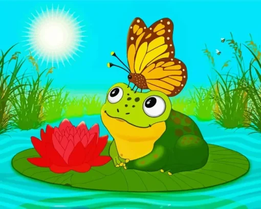 Frog And Lily Pad Diamond Painting