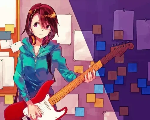 Guitarist Anime Girl Diamond Painting