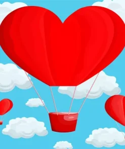 Heart Air Balloon Diamond Painting