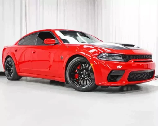 Hellcat Charger Red Diamond Painting