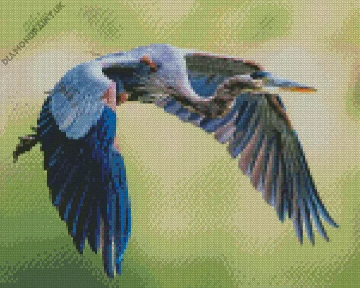 Heron Bird Flying Diamond Painting