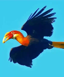 Hornbill Bird Flying Diamond Painting