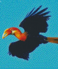 Hornbill Bird Flying Diamond Painting