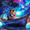 Lovers On Boat Diamond Painting