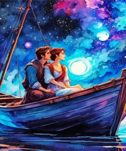 Lovers On Boat Diamond Painting