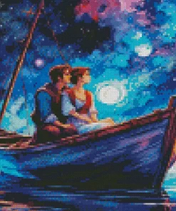 Lovers On Boat Diamond Painting