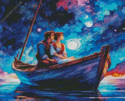 Lovers On Boat Diamond Painting