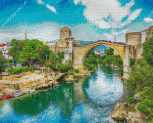 Old Mostar Bridge Diamond Painting