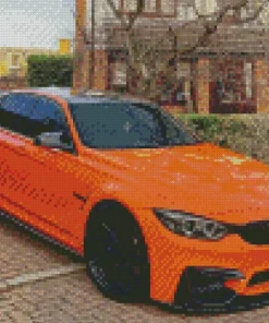 Orange Bmw Lava Diamond Painting