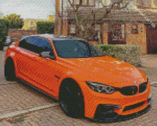 Orange Bmw Lava Diamond Painting