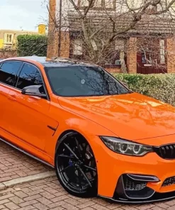 Orange Bmw Lava Diamond Painting