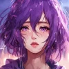 Purple Eyes Girl Diamond Painting