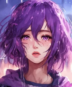 Purple Eyes Girl Diamond Painting