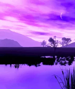 Purple Landscape Diamond Painting