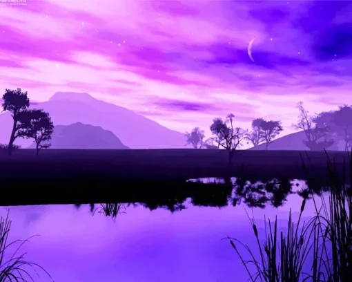 Purple Landscape Diamond Painting