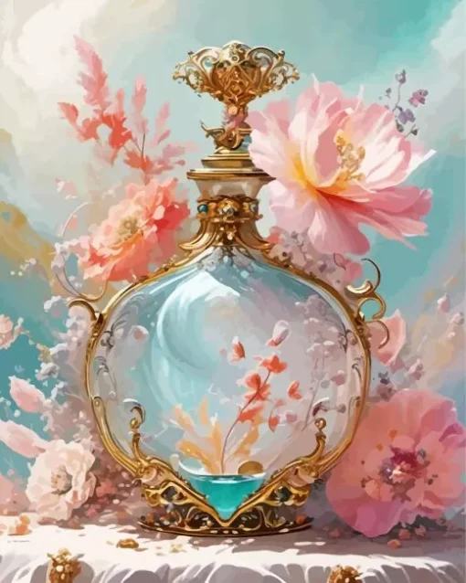 Soft Flower Perfume Bottle Diamond Painting