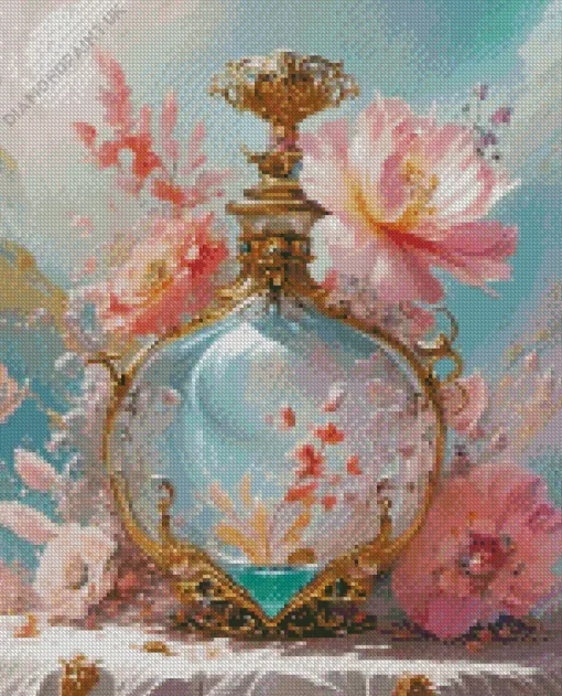 Soft Flower Perfume Bottle Diamond Painting