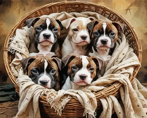 Staffordshire Puppies Diamond Painting