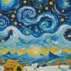 Starry Night Snoopy Diamond Painting