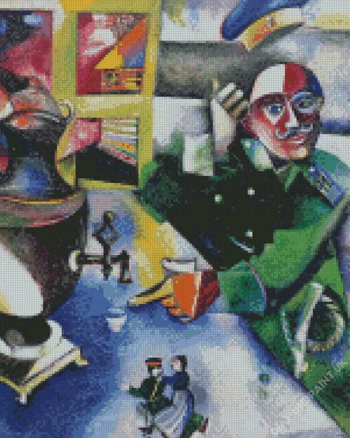 The Soldier Drinks By Marc Chagall Diamond Painting