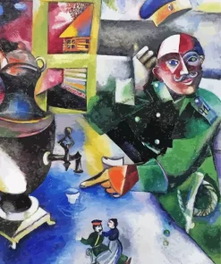 The Soldier Drinks By Marc Chagall Diamond Painting