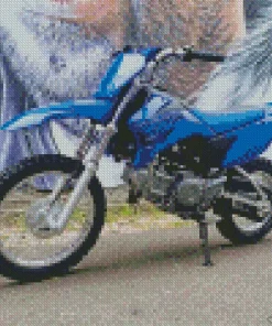 Yamaha Blue Motorbike Diamond Painting