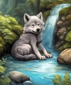 Baby Wolf Diamond Painting