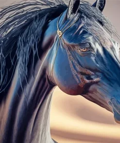 Black Arabian Horse Diamond Painting