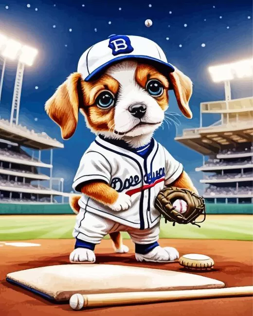 cool baseball dog Diamond Dotz Cool Baseball Dog Diamond Painting