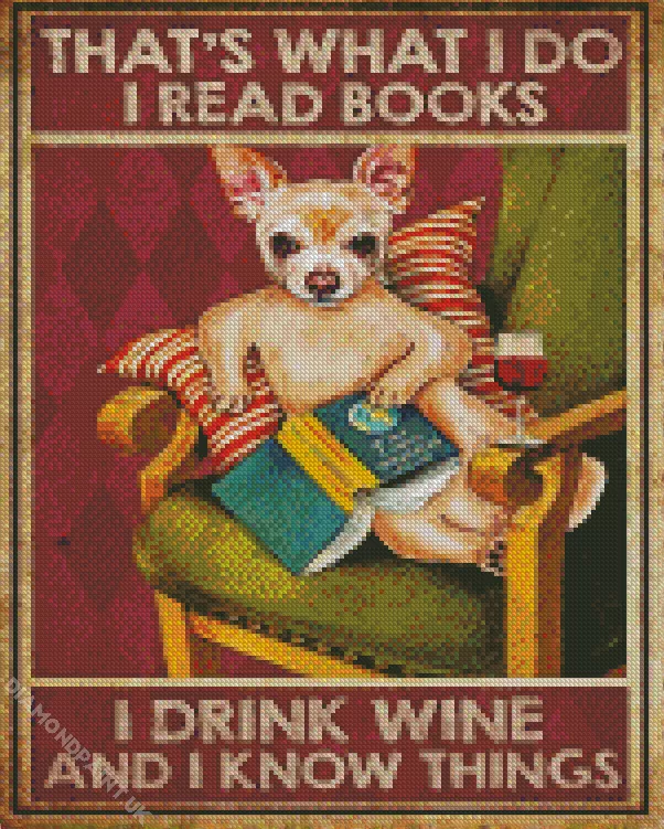 cool dog funny quote Diamond By Numbers