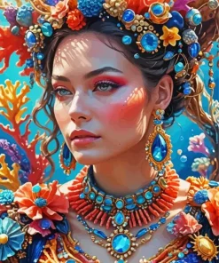 Coral Lady Diamond Painting