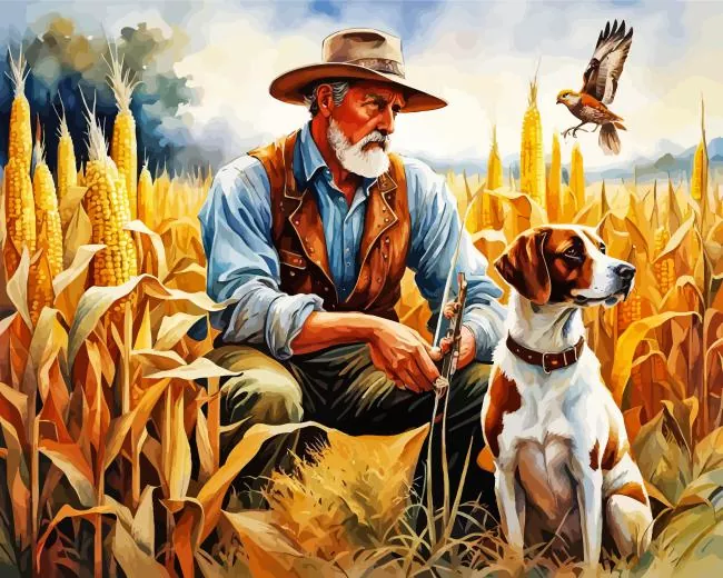 dog hunting art Diamond Paintings Dog Hunting Art Diamond Painting