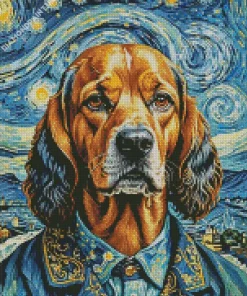 Dog Starry Night Art Diamond Painting