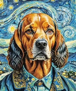 Dog Starry Night Art Diamond Painting